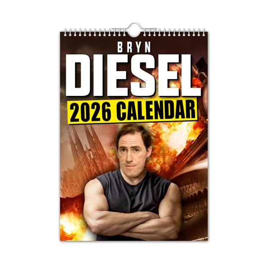 Discover Bryn Diesel - 2026 Wall Calendar // Funny / Quirky / Christmas / Birthday / Gift Idea / Present / Novelty / Humour / Secret Santa