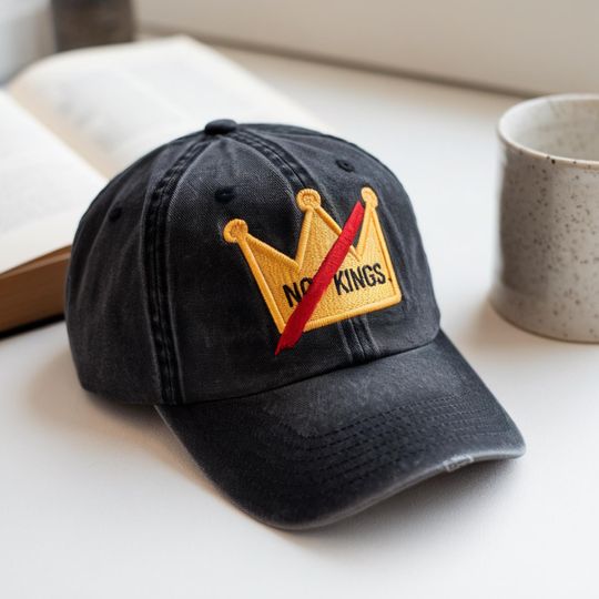 Embbroidered No Kings in America Hat, Anti Trump Hat, Political Hat, Anti Maga Hat, Crown No Kings Hat, Protest Hat, Nope Kings Cap