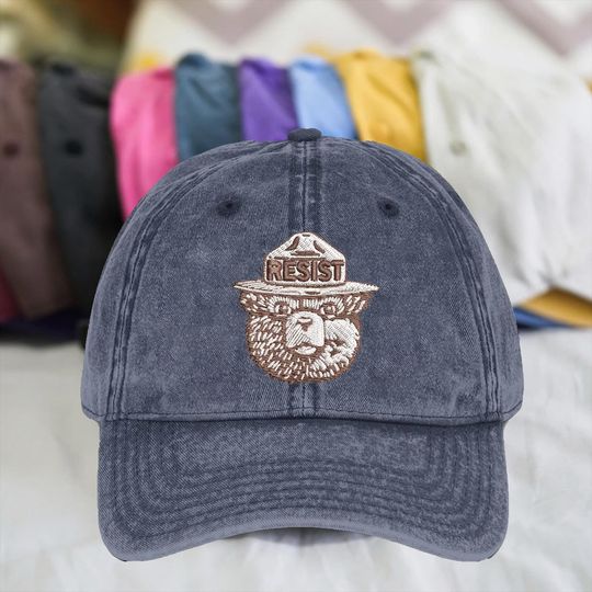 Resist Bear Embroidered Hat, National Park Bear Cap, Resist FDT Dad Hat, Bear National Parks Support Hat, Protect National Parks Hat