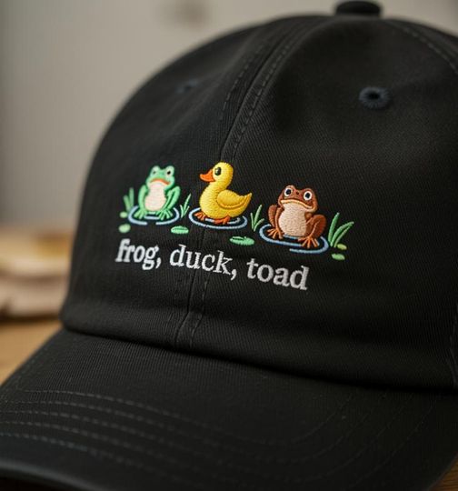 Embroidered FDT Frog Duck Toad Hat, FDT baseball cap, Subtle Anti Trump, Feminist Pride hat, Feminist Gift, Equality Matters, Animal Lover