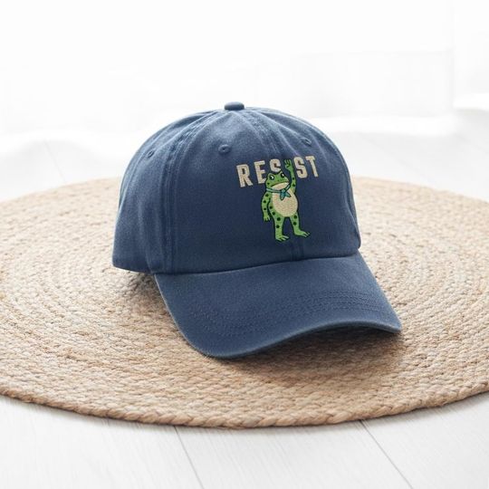 Discover Resist Frog Hat, Portland Frog Embroidered Hat, Frog Resist, Anti Trump Hat, Pro-Democrat Cap, Anti ICE Hat, Anti Fascism Hat, Anti Maga Hat