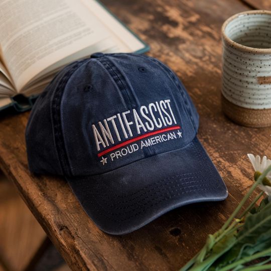 Antifascist Hat, Antifascist Proud American Hat, Anti Fascism Patriotic Hat, Anti Trump Hat, Liberal Democrat Gift, Protest Rally Hat
