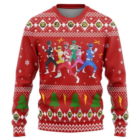 Mighty Morphin Power Rangers Christmas Ugly Sweater