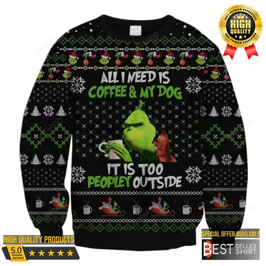 Discover All I Need Is Coffee And My Dog Ugly Christmas Sweater