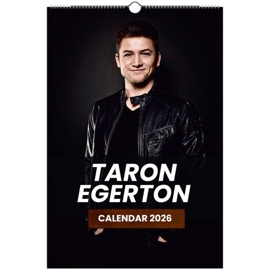 Discover Taron Egerton 2026 Wall Calendar, Exclusive Celebrity Poster Calendar for Fans, Premium Quality Art Prints