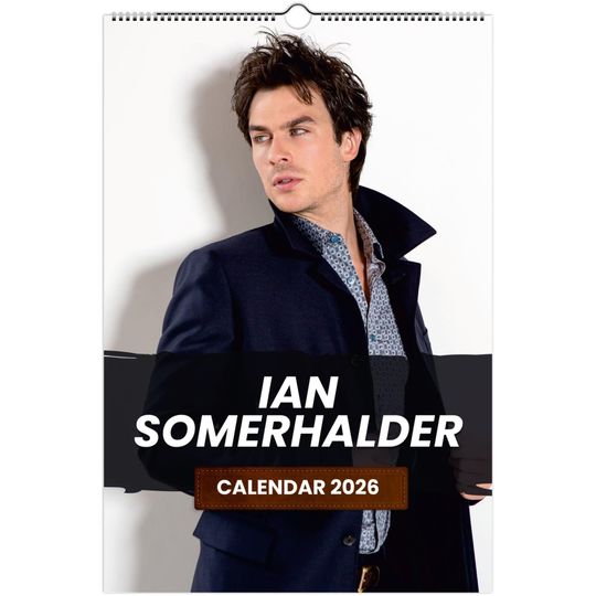 Discover Ian Somerhalder 2026 Wall Calendar, Exclusive Celebrity Poster Calendar for Fans, Premium Quality Art Prints
