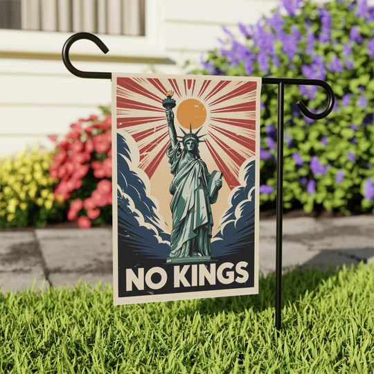 Discover No Kings In America Flag | Anti-Fascism Political Banner for Democracy & Liberal Home Decor