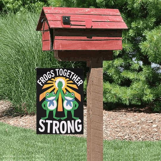 Vintage Frogs Strong Resist Portland Frog Protest Men Women Yard Flags Funny