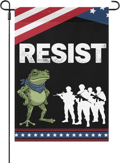 Discover Frogs Resist - Portland Frog Protest Flags Hilarious Banner Outside House Garden Flag