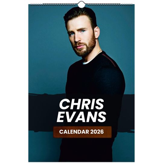Discover Chris Evans 2026 Wall Calendar, Exclusive Celebrity Poster Calendar for Fans, Premium Quality Art Prints,