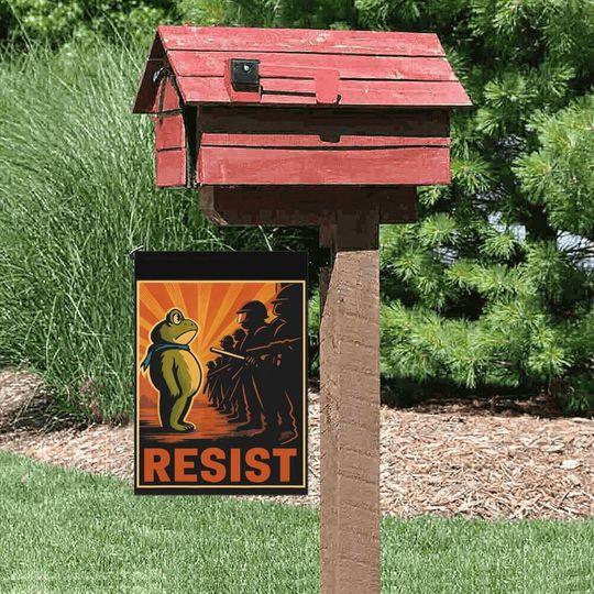 Resist Portland Frog Yard Flags Hilarious Banner Outside Garden Flag