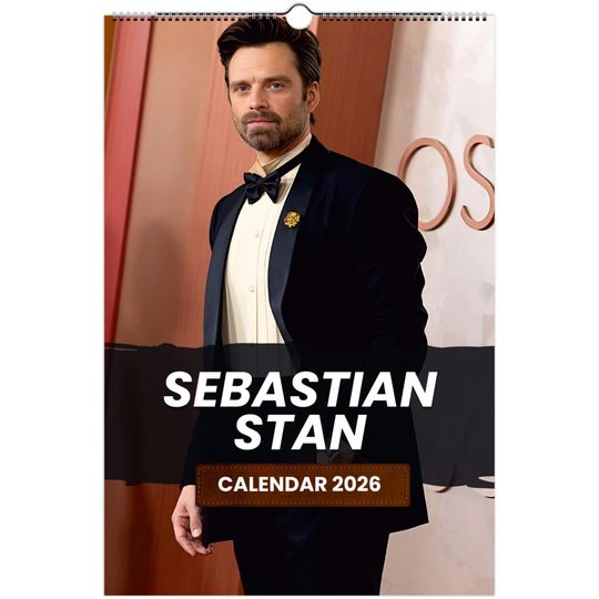 Discover Sebastian Stan 2026 Wall Calendar, Exclusive Celebrity Poster Calendar for Fans, Premium Quality Art Prints,