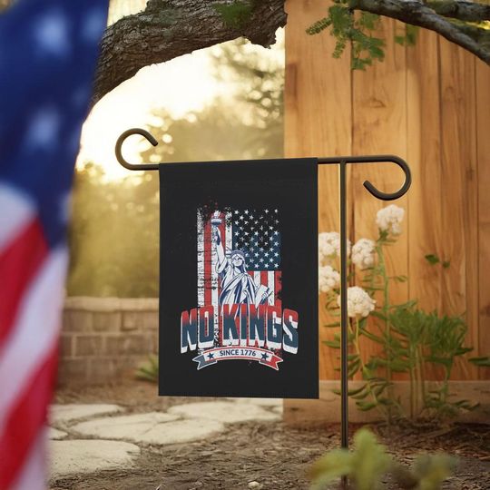 Discover No Kings Since 1776 Flag, Statue of Liberty Patriotic American Flag, Rejecting Kings Since 1776 Garden Flag, Pro Democracy Outdoor Flag