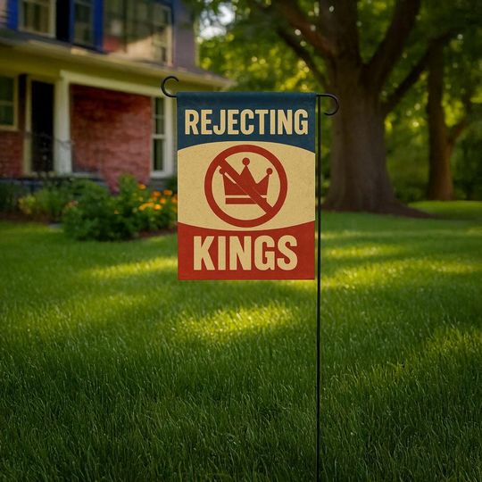 Rejecting Kings Since 1776 Flag, Statue of Liberty Patriotic American House Flag, Pro Democracy Garden Flag, Pro Democracy Outdoor Flag