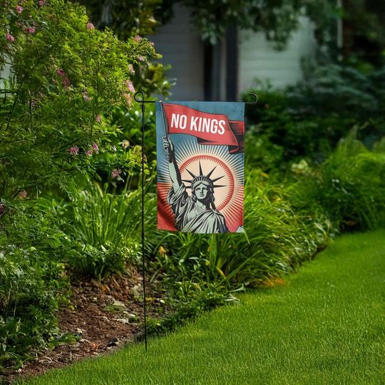 Discover No Kings In USA Garden Flag, Rejecting Kings Since 1776 Garden Flag, Pro Democracy Outdoor Flag, Liberal House Flag, Anti Authoritarian