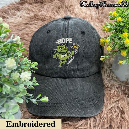 Discover No Kings Day Embroidered Hat, Portland Frog Protest Embrodiery Hat, Anti ICE Cap, FDT Hat, Resistance Embroidered Hat, I Stand With Frog Hat