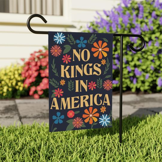 Discover No Kings In America Flag | Anti-Fascism Political Banner for Democracy & Liberal Home Decor