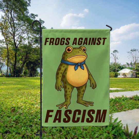 Frogs Against Fascism Garden Flag Portland Frogs Protest No Kings Anti Felon Resist Political Gifts Outdoor Sign Yard House