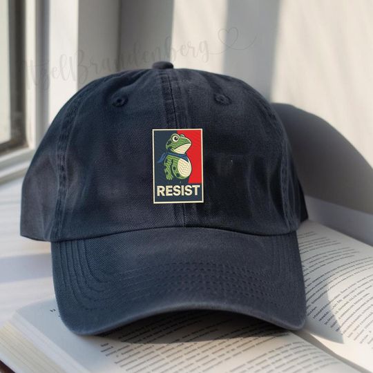 Resist Frog Hat, Portland Frog Embroidered Hat, Frog Resist, Anti Trump Hat, Pro-Democrat Cap, Anti ICE Hat, Anti Fascism Hat, Anti Maga Hat