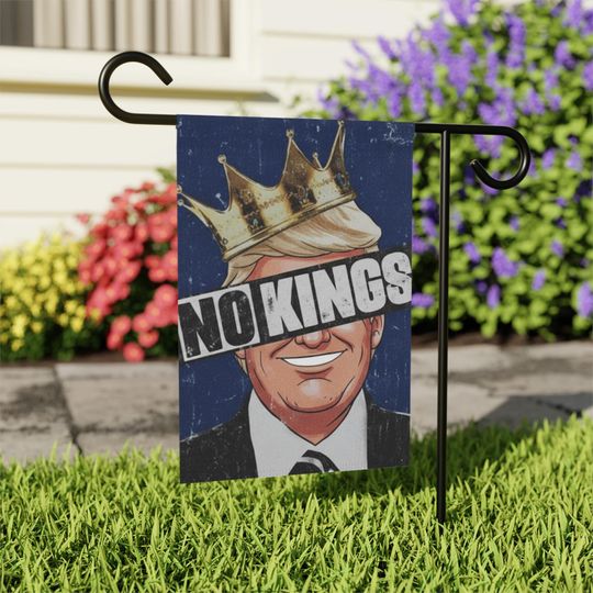 No Kings Garden Flag | Anti Trump Political Yard Flag | Patriotic Protest Outdoor Decor | Democracy Not Dictator Flag