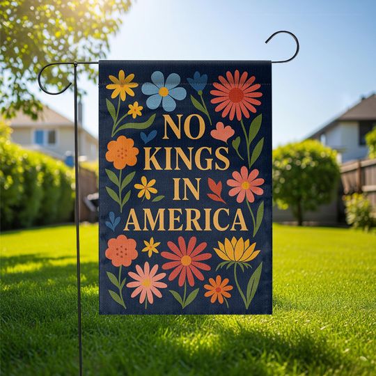 Discover Patriotic Floral Garden Flag: No Kings in America, Weather-Resistant