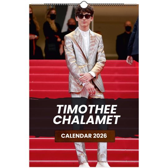 Discover Timothee Chalamet 2026 Wall Calendar,  Exclusive Celebrity Poster Calendar for Fans, Premium Quality Art Prints