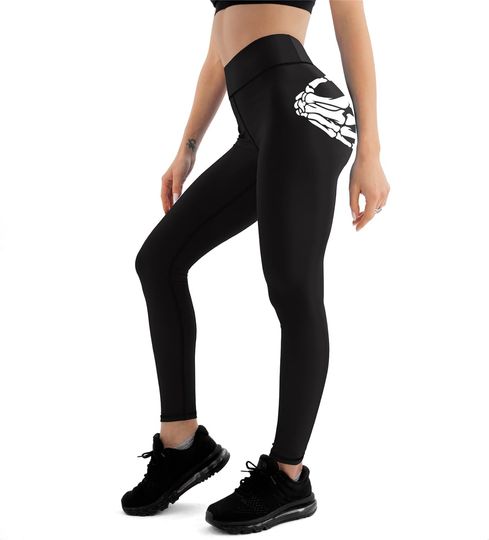 Halloween Skeleton Leggings for Women, Glow in the Dark High Waisted Tights