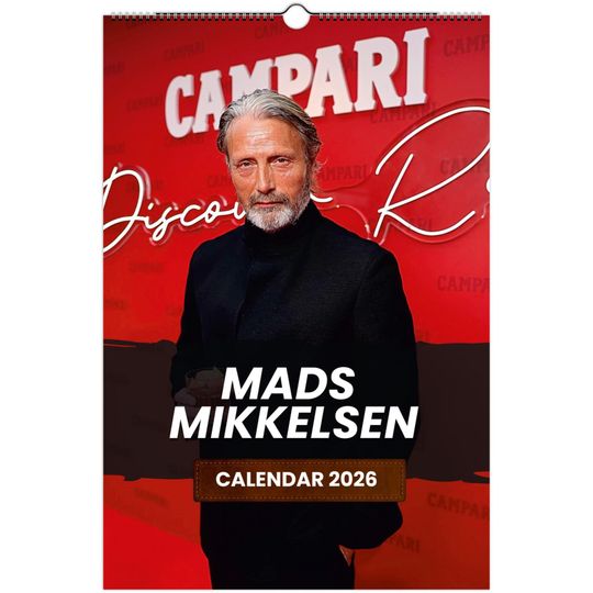 Discover Mads Mikkelsen 2026 Wall Calendar,  Exclusive Celebrity Poster Calendar for Fans, Premium Quality Art Prints