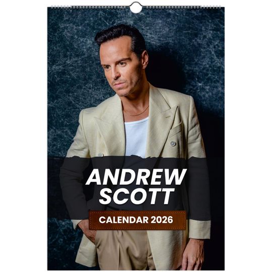 Discover Andrew Scott 2026 Wall Calendar , Exclusive Celebrity Poster Calendar for Fans, Premium Quality Art Prints