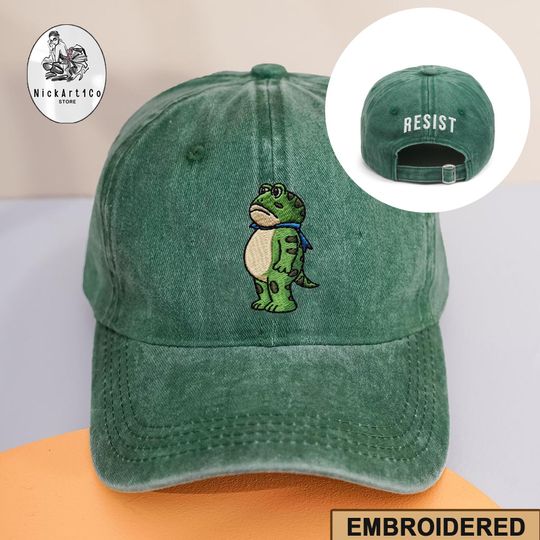 Portland Frog Resist Embroidered Hat, Resistance Embroidered Hat, Anti ICE Hat, Anti Fascism Hat, Anti Trump Hat, Vintage Activist Hat