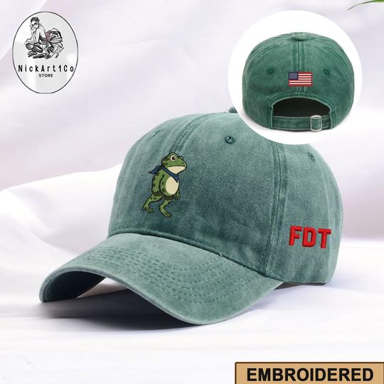 Discover Portland Frog Embroidered No Kings in America Hat ,Resist Frog Hat , Portland Frog Protest Hat , Political Activism Hat , Retro Protest Hat