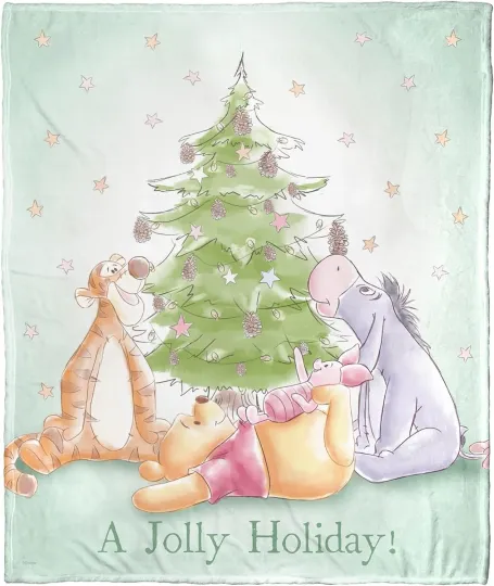 Discover Pooh A Jolly Holiday Silk Touch Disney Throw Fleece Blanket