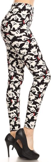 Discover Women's High Waist Skull & Halloween Print Leggings