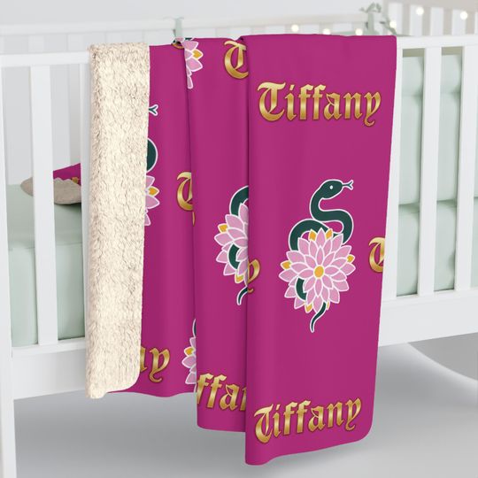 Discover Custom Name Sherpa Blanket: Snake & Dahlia Design, Witch Inspired