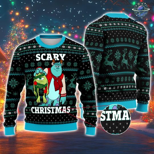 Monsters University Ugly Christmas Sweater, Monsters Inc Christmas Sweater, Disneyland Christmas Party, James Sulllivan Christmas Sweater