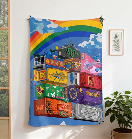 Discover TS 12 Album Blanket, Fan Christmas Gift, Music-Themed Throw Blanket, Life Of A Showgirl Blanket