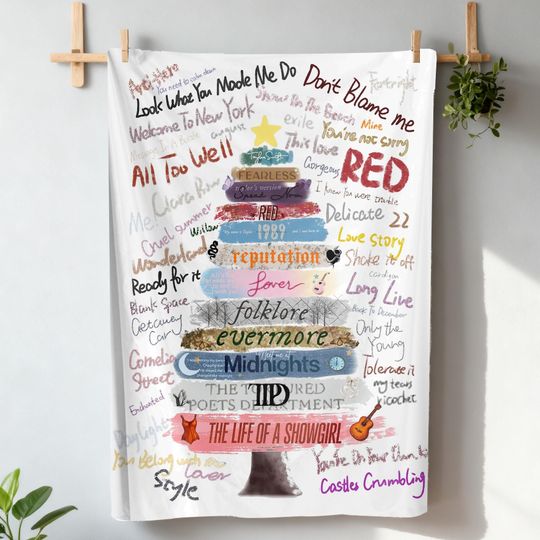 Discover TS 12 Album Blanket, Fan Christmas Gift, Music-Themed Throw Blanket, Life Of A Showgirl Blanket