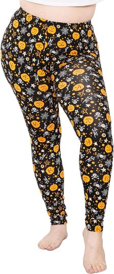 Women's Plus Size Knee & Full Length Leggings, Soft Stretch, Printed Patterns