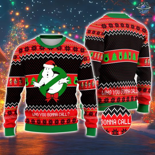 Ghostbusters Ugly Christmas Sweater, Ghostbusters Christmas Sweatshirt, Gift for Fan, Christmas Gifts