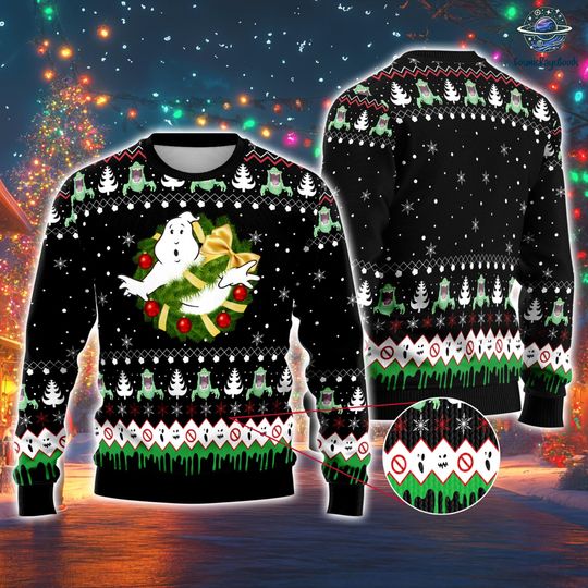 Ghostbusters Ugly Christmas Sweater, Ghostbusters Christmas Sweatshirt, Gift for Fan, Christmas Gifts