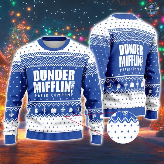 The Office Dunder Mifflin Ugly Christmas Sweater, The Office Christmas Sweatshirt, Michael Scott Ugly Xmas Sweater,Christmas Holiday Sweater