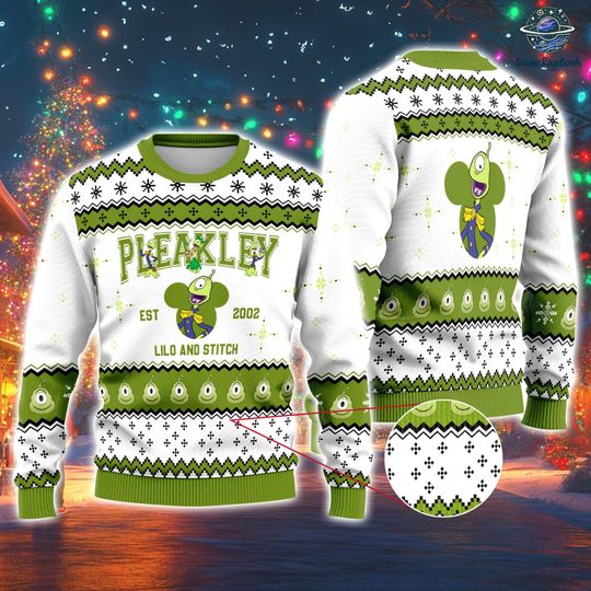 Lilo And Stitch Pleakley Ugly Christmas Sweater, Pleakley Christmas Sweatshirt, Magic Kingdom Christmas Vacation Shirt