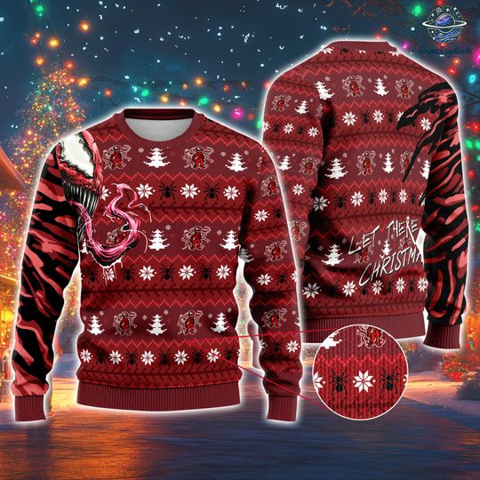 Discover Venom Ugly Christmas Sweater, Venom Movie Christmas Sweater, Antihero Sweater, MCU Fan Gifts