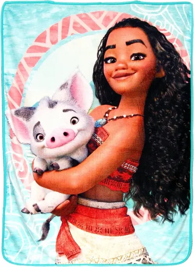 Discover Disney's Moana, "Voyagers" Micro Raschel Throw Blanket, 46" x 60", Multi Color