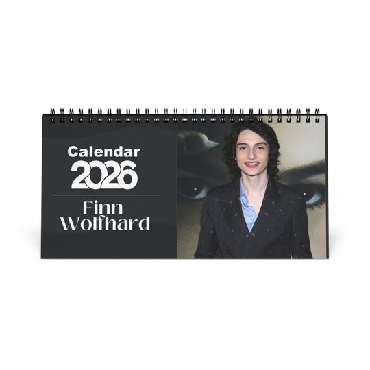 Discover Finn Wolfhard 2026 Desk Calendar | Celebrity Spiral Bound Photo Calendar | Fan Collectible Gift | Stylish Desk & Office Dcor