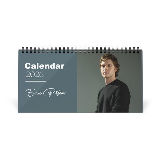 Discover Evan Peters 2026 Desk Calendar | Premium Spiral Bound Celebrity Photo Calendar | High-Quality Fan Gift & Desk Dcor
