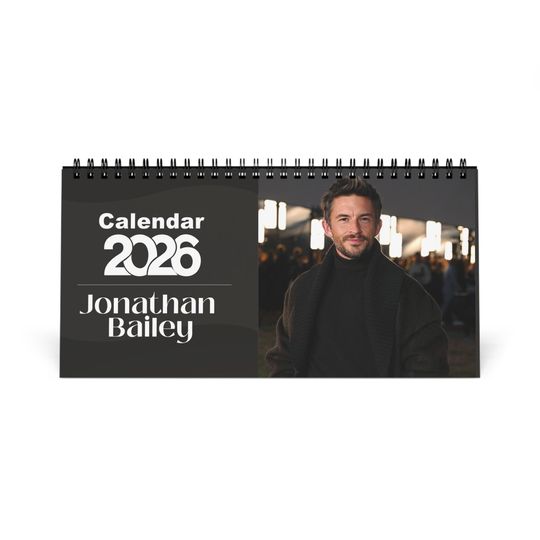 Jonathan Bailey 2026 Desk Calendar | Premium Spiral Bound Celebrity Photo Calendar | Collectible Fan Gift | Stylish Desk & Office Dcor