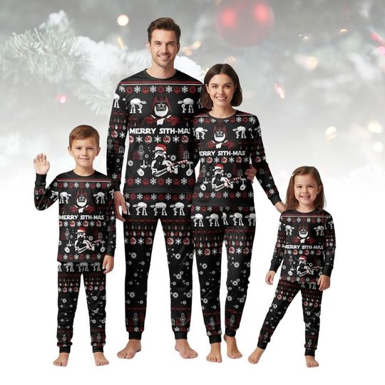 Star Wars Long Sleeve Pajama Set, Darth Vader Christmas Pajamas, Family Matching Holiday Sleepwear