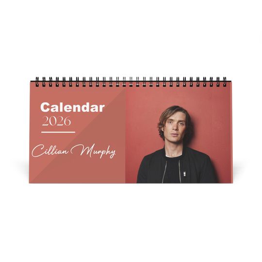 Cillian Murphy 2026 Desk Calendar | Premium Spiral Bound Celebrity Photo Calendar | High-Quality Fan Gift & Desk Dcor