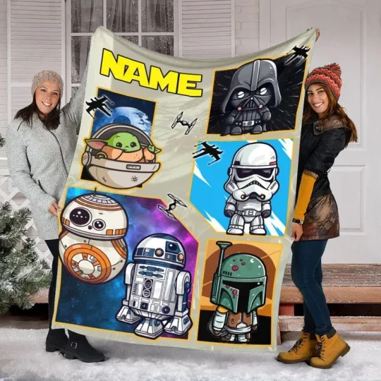 Discover Star Wars Blanket, Custom Name Fleece Blanket,Disney Cartoon